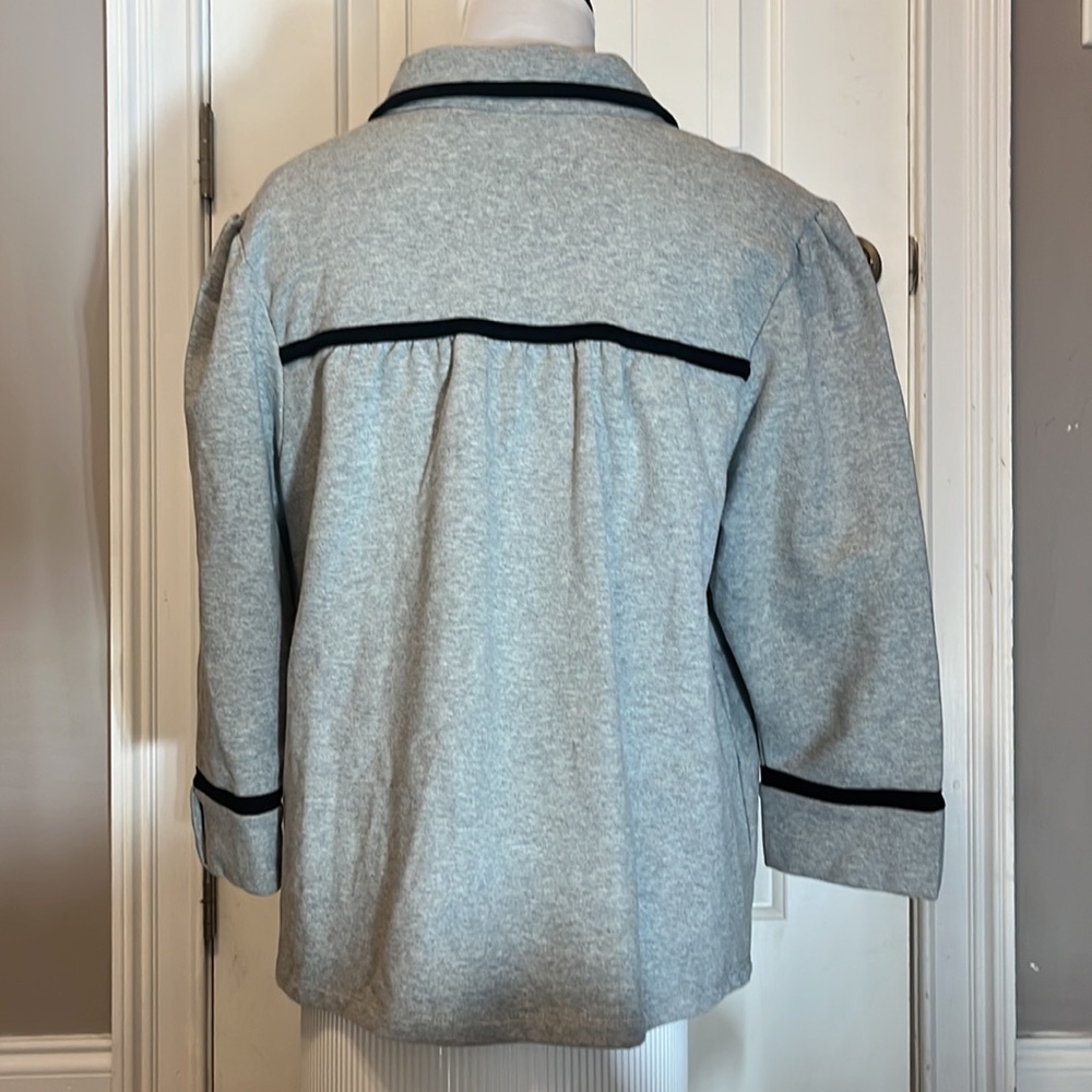 Motto Brand button up colored cardigan/jacket sweatshirt material gray/black L - Picture 4 of 10